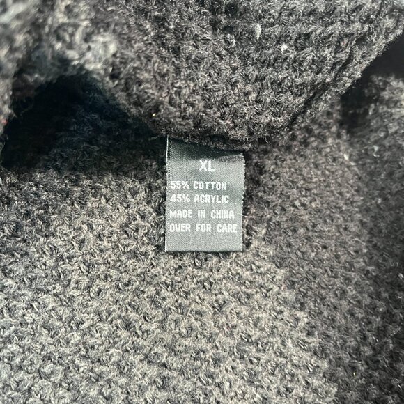 AGB Sweater Knit Chevron Stripe High Low Hem Gray Black Ombre Size XLarge Winter - Picture 5 of 8